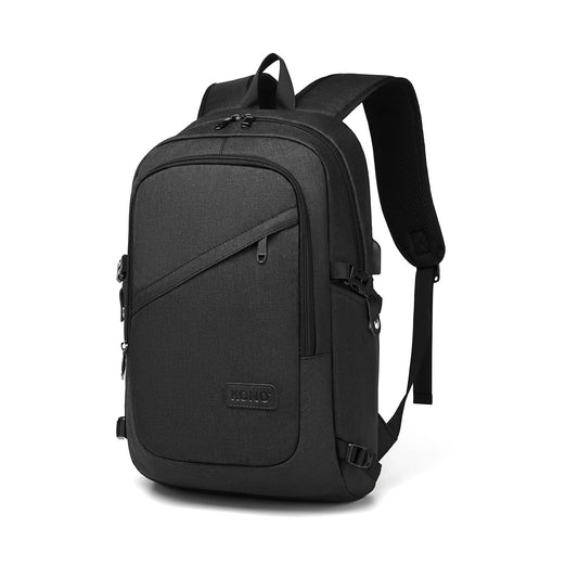 Kono Mochila Antirrobo 15.6" USB, Impermeable, Unisex, Trabajo/Escuela/Viaje, Negro