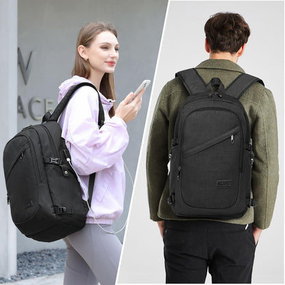 Kono Mochila Antirrobo 15.6" USB, Impermeable, Unisex, Trabajo/Escuela/Viaje, Negro